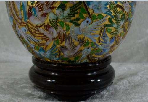 PERFECT 27CMS CHINESE CLOISONNE EGG ON STAND - from SUEZYT