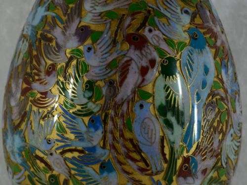 PERFECT 27CMS CHINESE CLOISONNE EGG ON STAND - from SUEZYT