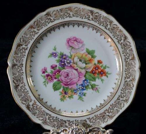 LIMOGES FLOWERS WITH GOLD PLATE - VINTAGE - from SUEZYT