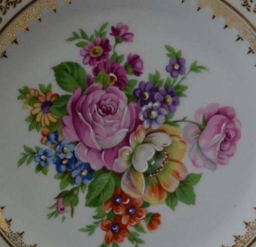 LIMOGES FLOWERS WITH GOLD PLATE - VINTAGE - from SUEZYT