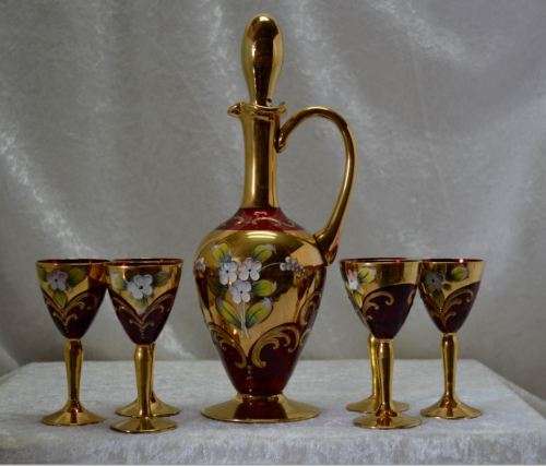 reserved for CNROLI - FABULOUS CRANBERRY GLASS DECANTER SET - from SUEZYT