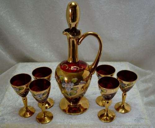reserved for CNROLI - FABULOUS CRANBERRY GLASS DECANTER SET - from SUEZYT