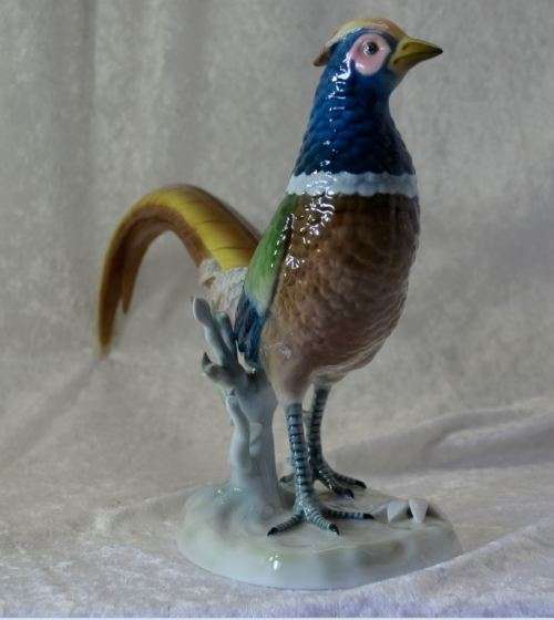 LARGE, STUNNING PORTUGUESE VISTA ALEGRE PHEASANT - VINTAGE - from SUEZYT