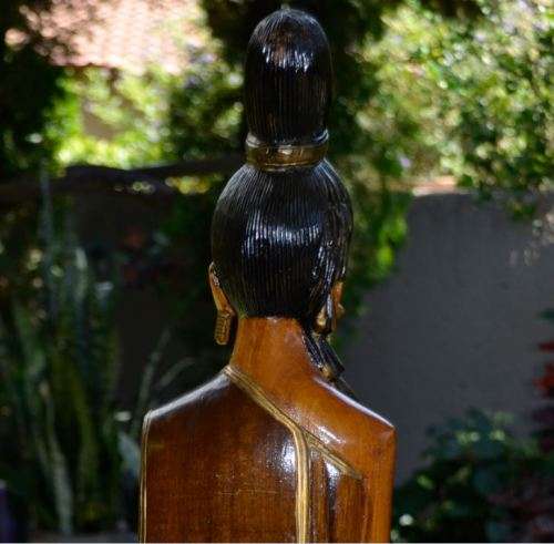 77CMS - THAI SAWASDEE HAND-CARVED LADY WELCOMING STATUE - from SUEZYT