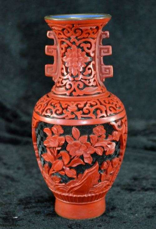 RESERVED FOR CULL1INGWORTH CHINESE CINNABAR VASE - from SUEZYT