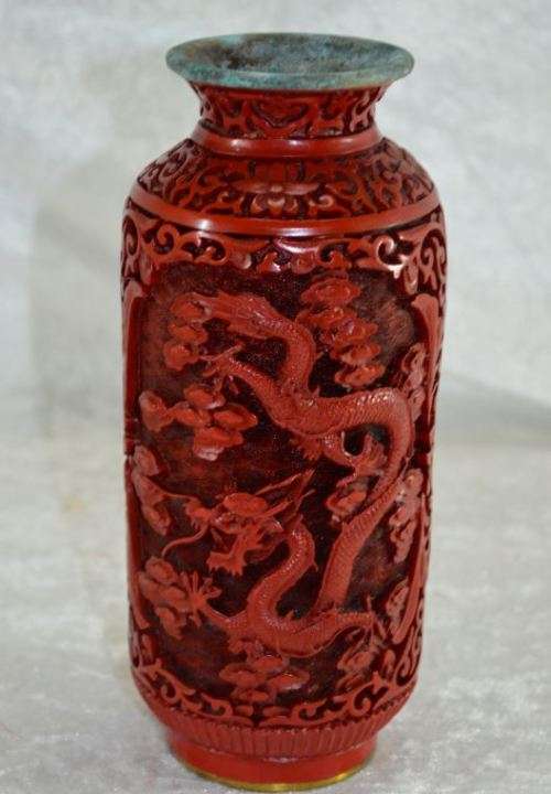 RESERVED FOR CULL1NGWORTH CHINESE CINNABAR VASE -  from SUEZYT