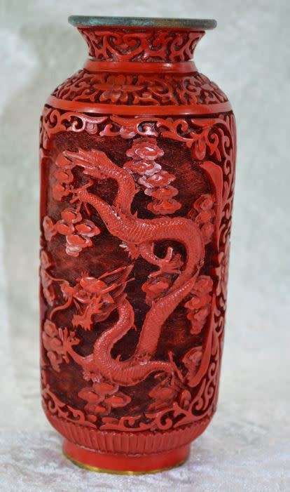 RESERVED FOR CULL1NGWORTH CHINESE CINNABAR VASE -  from SUEZYT