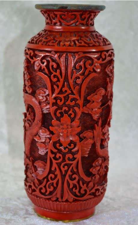 RESERVED FOR CULL1NGWORTH CHINESE CINNABAR VASE -  from SUEZYT