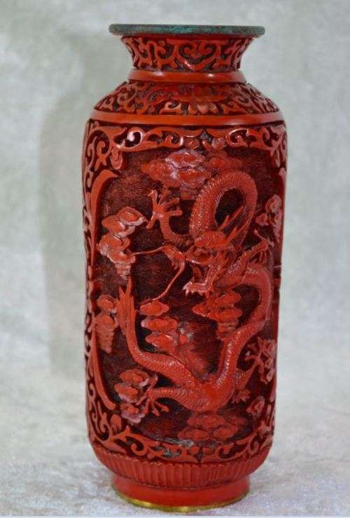 RESERVED FOR CULL1NGWORTH CHINESE CINNABAR VASE -  from SUEZYT