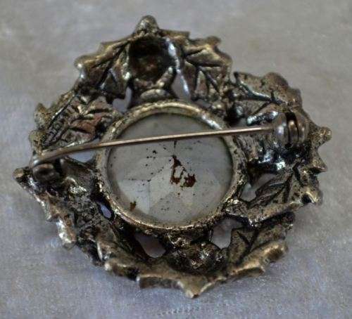 ANTIQUED PEWTER BROOCH WITH SCOTTISH THISTLES AND TOPAZ - MIRACLE JEWELLERY - from SUEZYT