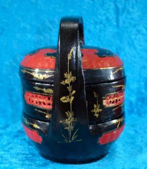 CHINESE HAND WOVEN HAND PAINTED DOUBLE TIER WEDDING BASKET - from SUEZYT