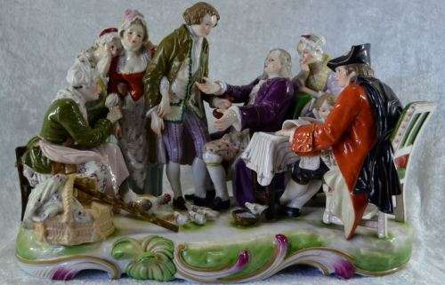 reserved for charles CAPODIMONTE VERY LARGE 8 FIGURINES SIGNED SCULPTURE - VINTAGE - from SUEZYT