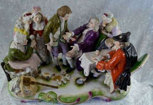 reserved for charles CAPODIMONTE VERY LARGE 8 FIGURINES SIGNED SCULPTURE - VINTAGE - from SUEZYT