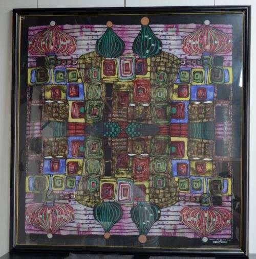 reserved for julie HUNDERTWASSER FRAMED BEHIND GLASS PRINT - from SUEZYT