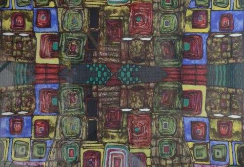 reserved for julie HUNDERTWASSER FRAMED BEHIND GLASS PRINT - from SUEZYT