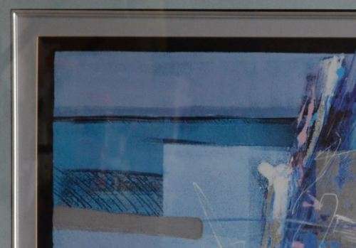 ABSTRACT PRINT - BLUE AND SILVER - from SUEZYT