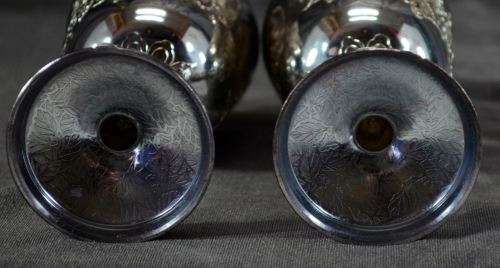 EMBOSSED SILVER PLATED GOBLETS WITH GOLD TONE INTERIOR - from SUEZYT