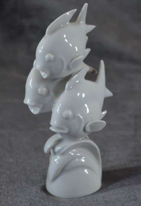 reserved for charles MEISSEN BLANC DE CHINE DISCUS FISH - from SUEZYT