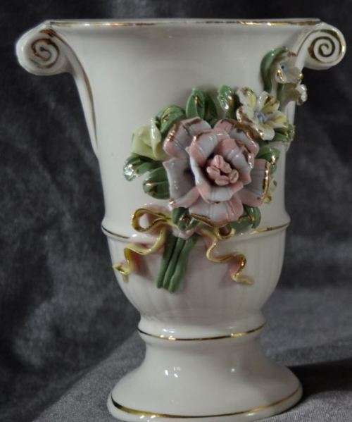 THREE PRETTY MATCHING PORCELAIN ORNAMENTS - from SUEZYT