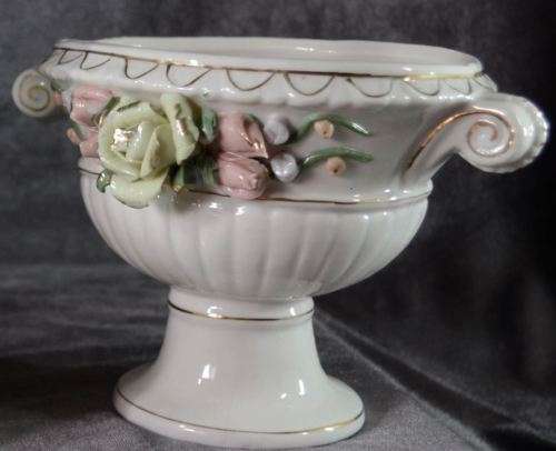 THREE PRETTY MATCHING PORCELAIN ORNAMENTS - from SUEZYT