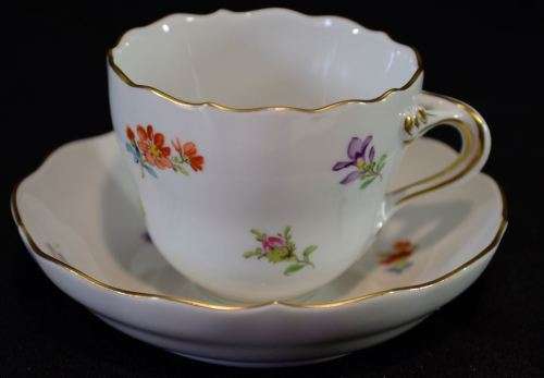 ANTIQUE MEISSEN FLORAL DEMITASSE DUO (#2) - from SUEZYT
