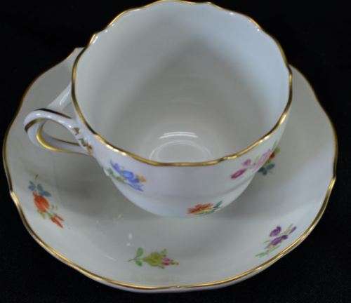 ANTIQUE MEISSEN FLORAL DEMITASSE DUO (#2) - from SUEZYT