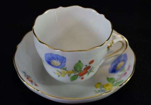 ANTIQUE MEISSEN FLORAL DEMITASSE DUO (#1) - from SUEZYT