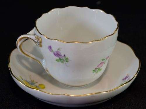 ANTIQUE MEISSEN FLORAL DEMITASSE DUO (#1) - from SUEZYT