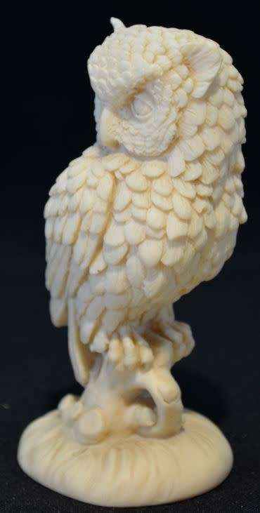 A. SANTINI  ALABASTER OWL FIGURINE - ITALY  - from SUEZYT