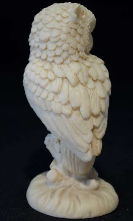 A. SANTINI  ALABASTER OWL FIGURINE - ITALY  - from SUEZYT