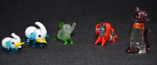 5 MINIATURE VENETIAN GLASS ANIMALS - from SUEZYT