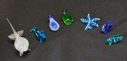 SET OF 7 MINIATURE VENETIAN GLASS SEA CREATURES - from SUEZYT