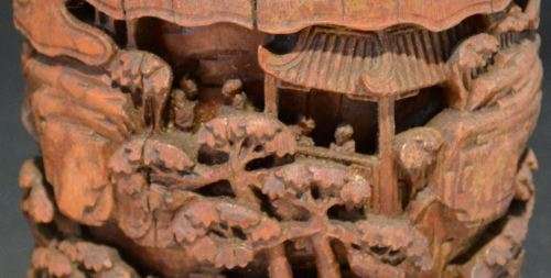 CHINESE BRUSH POT - ANTIQUE BAMBOO - from SUEZYT