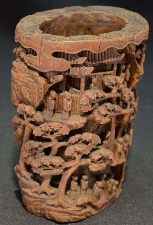 CHINESE BRUSH POT - ANTIQUE BAMBOO - from SUEZYT