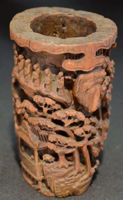 CHINESE BRUSH POT - ANTIQUE BAMBOO - from SUEZYT