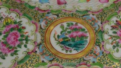 CHINESE ANTIQUE EXPORT PORCELAIN ROSE MEDALLION DISH - from SUEZYT