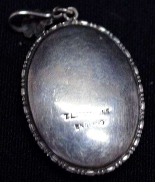 SILVER PENDANT WITH IRIDESCENT WATERFALL SCENE- from SUEZYT