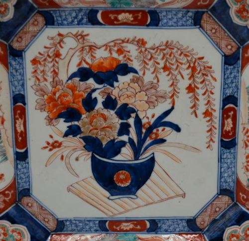 ANTIQUE JAPANESE IMARI SQUARE CHARGER - from SUEZYT
