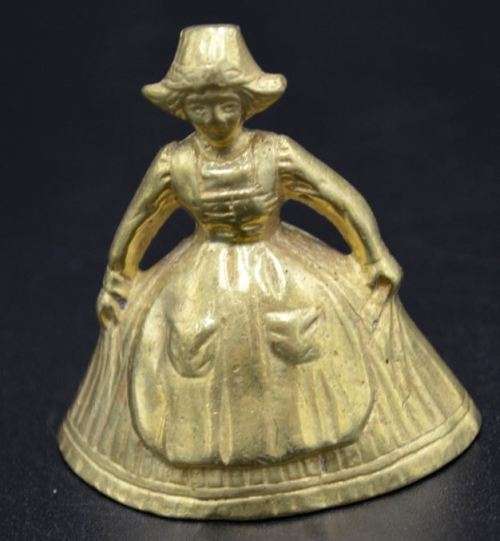 LADY IN REGIONAL COSTUME BRASS BELL - from SUEZYT