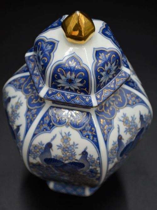 reserved for Robert BLUE AND WHITE GINGER JAR WITH PEACOCKS - from SUEZYT
