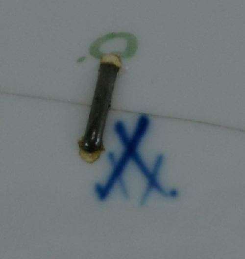 MEISSEN ANTIQUE  ROCOCO GOLD GILT BOWL - STAPLE REPAIR - from SUEZYT