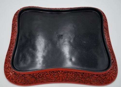 LARGE CHINESE CINNABAR LACQUER TRAY - from SUEZYT