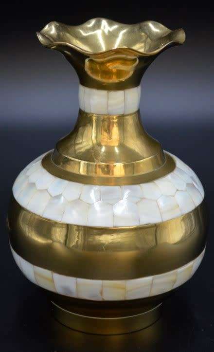 BRASS VASE WITH MOTHER-OF-PEARL - from SUEZYT