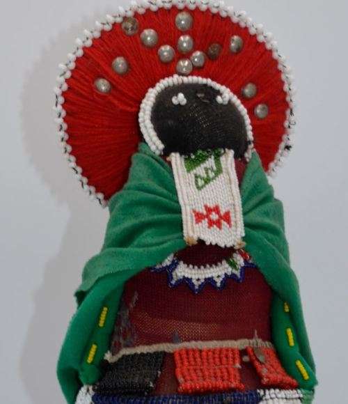 VINTAGE AFRICAN DOLL WITH A RED HEADDRESS- from SUEZYT