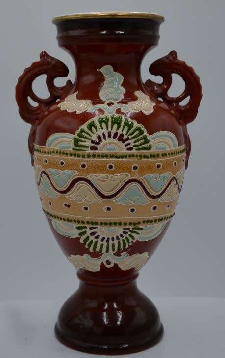 PAIR OF JAPANESE SATSUMA MORIAGE VASES-  from SUEZYT