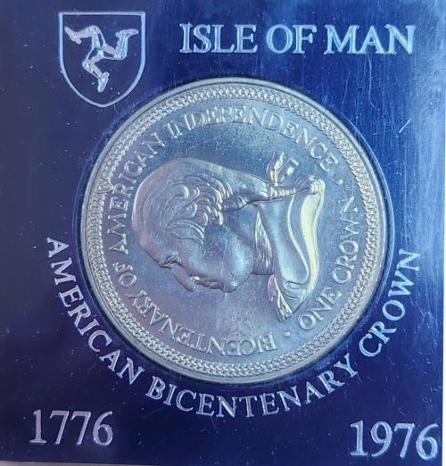 1 Crown - Elizabeth II Bicentenary of American Independence `ISLE OF MAN`