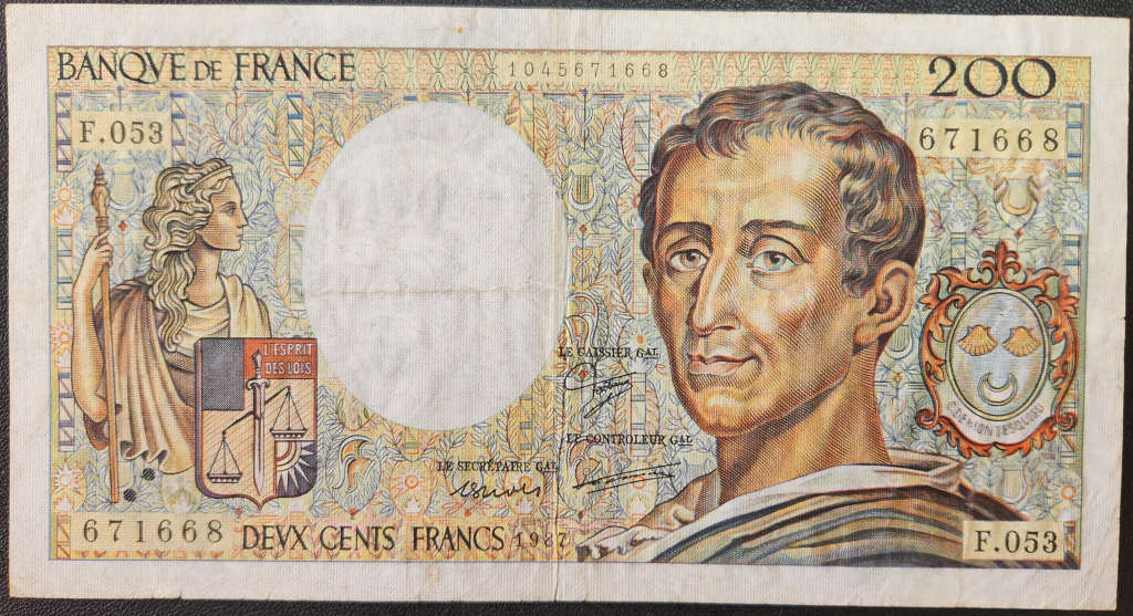 200 French Francs - 1989 Montesquieu