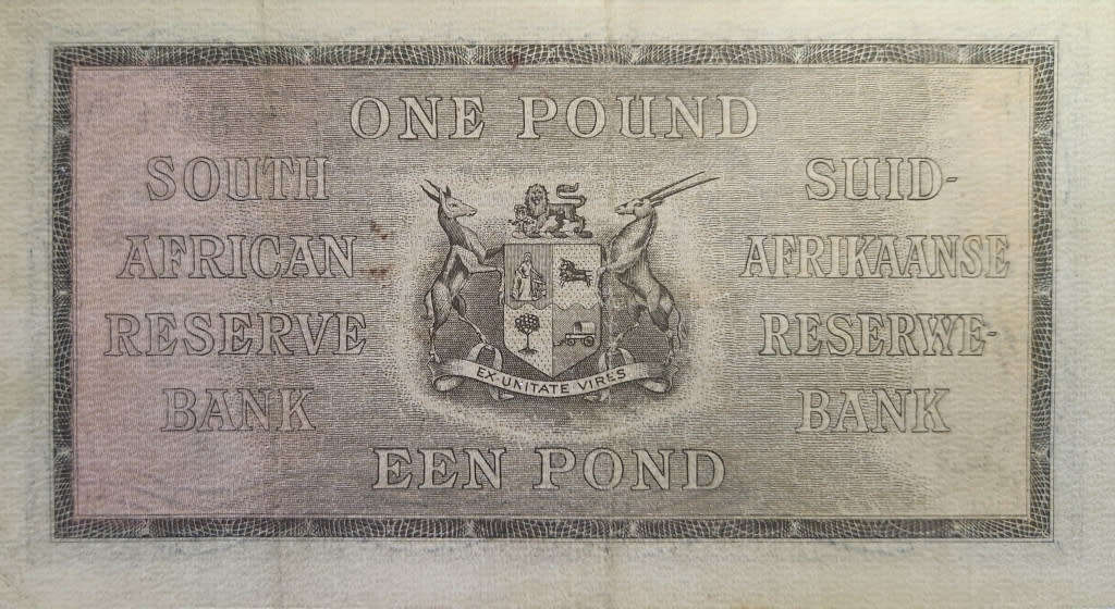 1 (ONE) POUND - 1st April 1941 - ENG/AFR - A105 898951 - First Issue - J POSTMUS