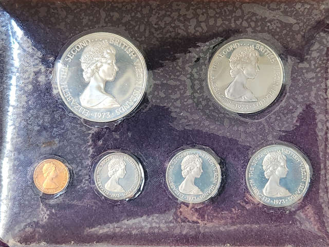 1974 British Virgin Islands PROOF Set including silver Dollar