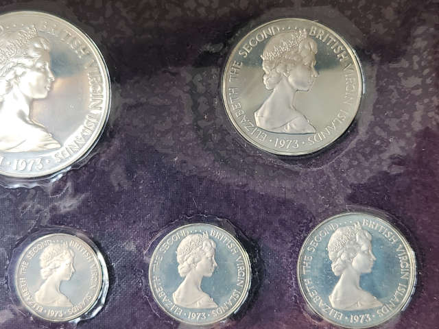 1974 British Virgin Islands PROOF Set including silver Dollar